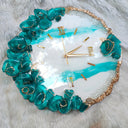 HBA0033 - Aqua Bloom Royale Geode Wall Clock
