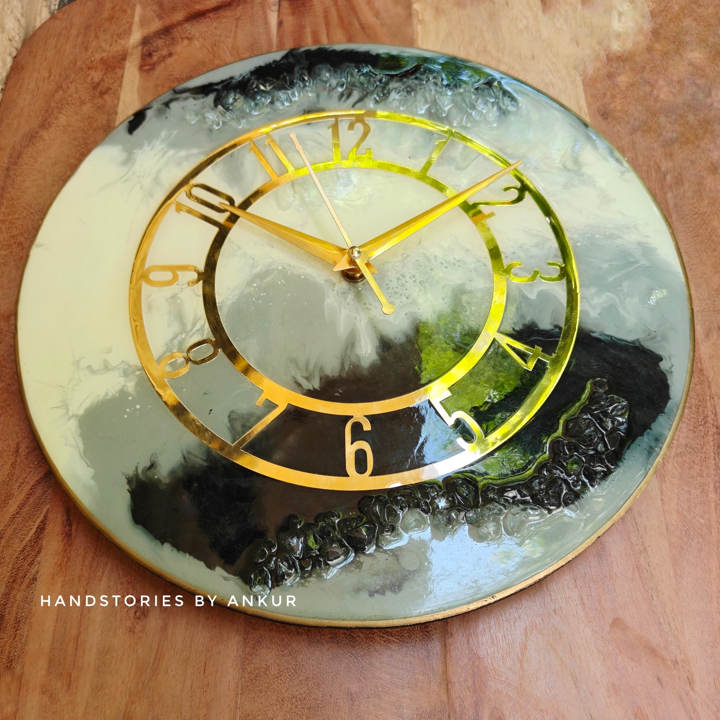 HBA0048 - Obsidian Mist Resin Wall Clock