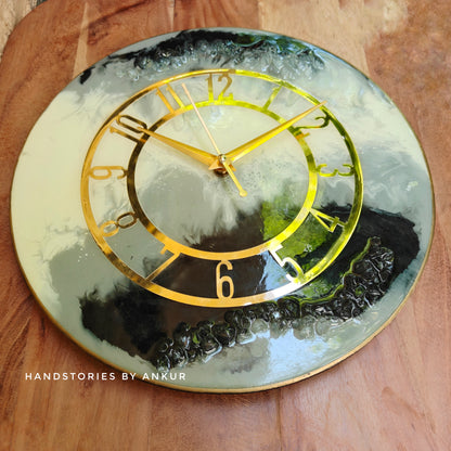 HBA0048 - Obsidian Mist Resin Wall Clock