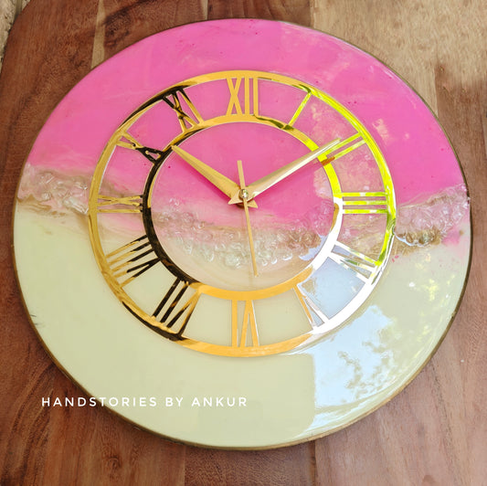 HBA0047 - Blush Pearl Resin Wall Clock
