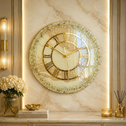 HBA0046 - Ivory Luxe Resin Wall Clock