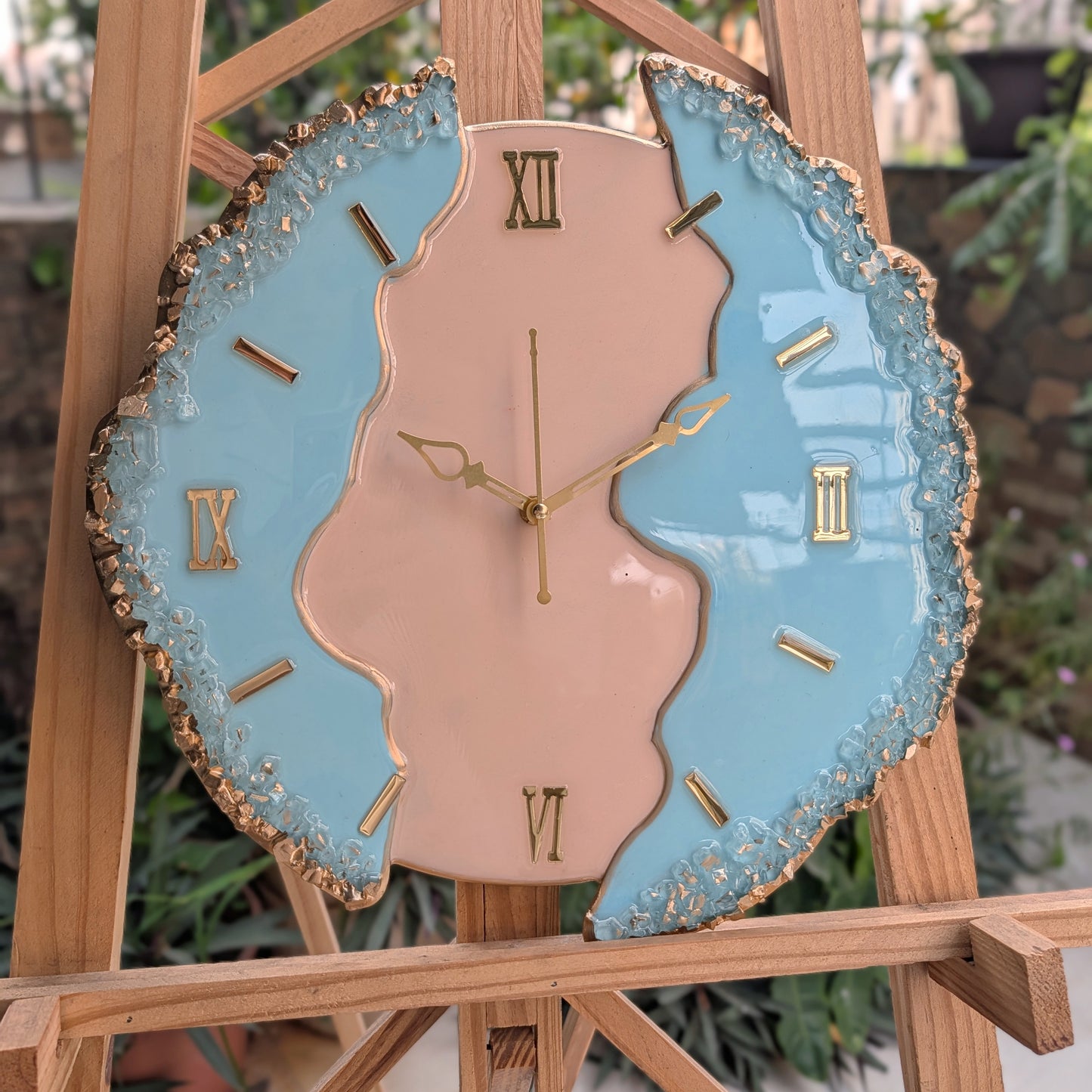 HBA0050 - Blush Sky Geode Resin Wall Clock