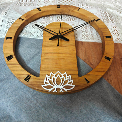 HBAW001 - Wooden Lotus Wall Clock