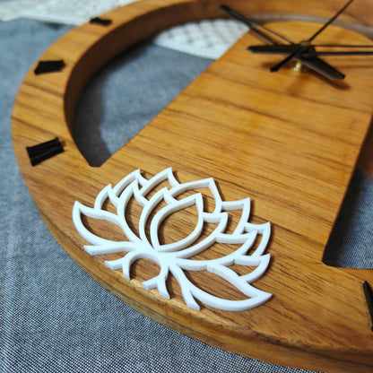 HBAW001 - Wooden Lotus Wall Clock