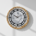 HBA0029 - Imperial Marble Luxe – Black & Gold Geode Resin Wall Clock