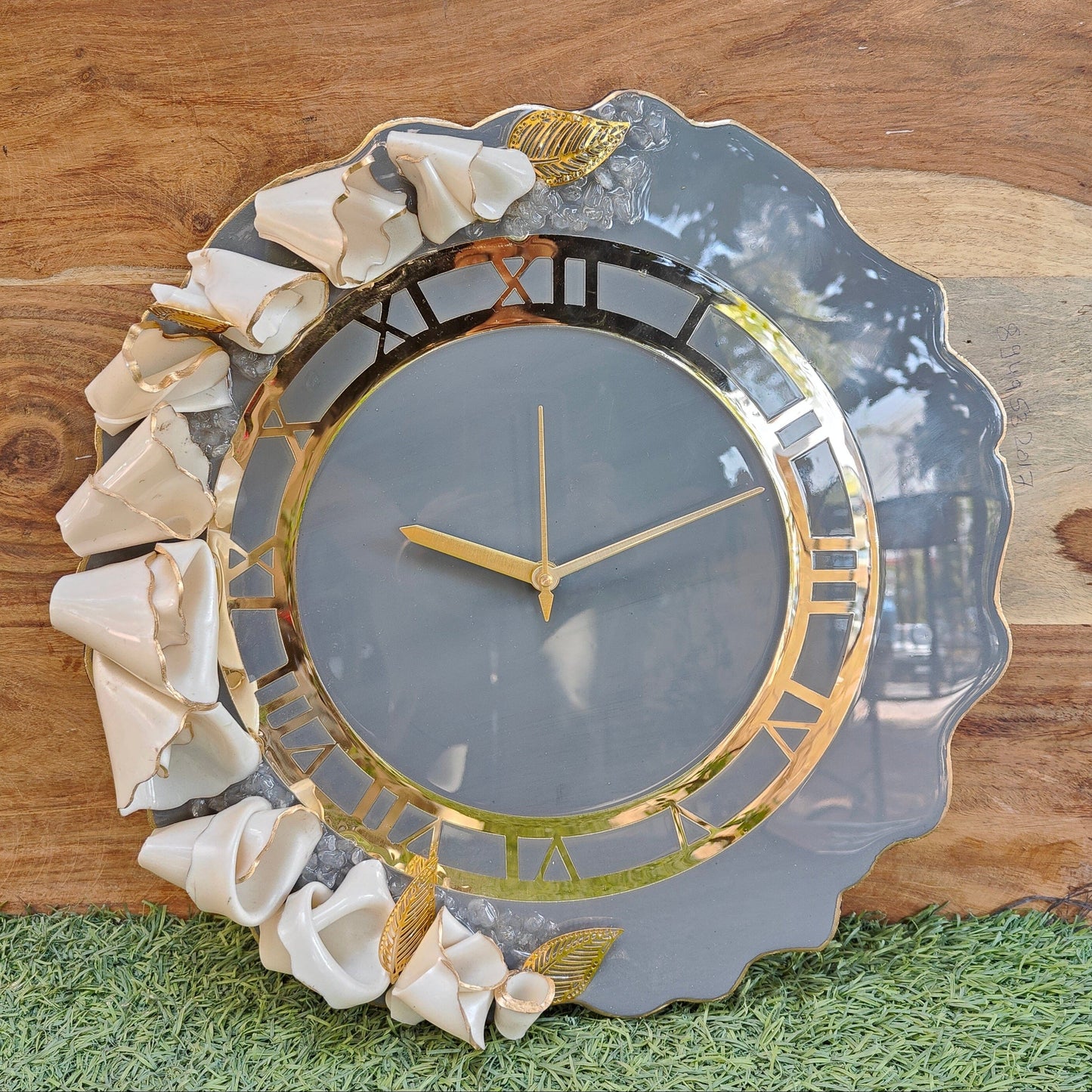 HBA0038 - Imperial Grey Royale Blossom Wall Clock