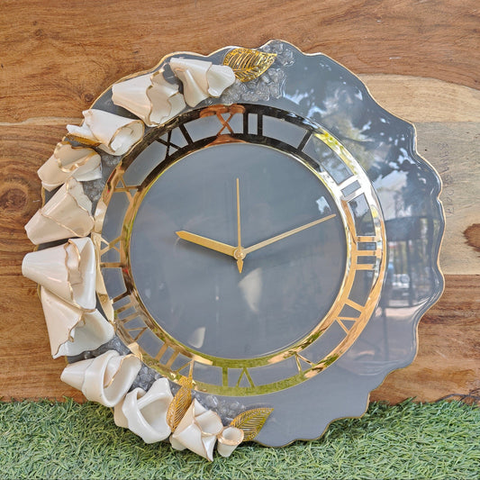 HBA0038 - Imperial Grey Royale Blossom Wall Clock