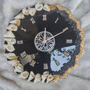 HBA0036 - Regal Noir Blossom Resin Wall Clock