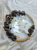 HBA0034 - Obsidian Bloom Luxe Geode Wall Clock