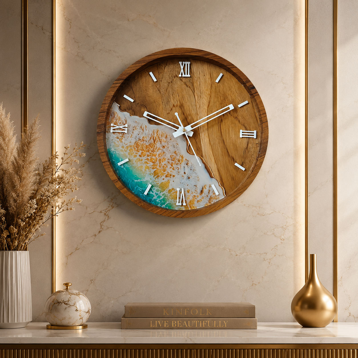 Wooden Ocean Wall Clock | Silent Wall Clock