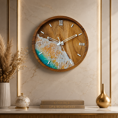 Wooden Ocean Wall Clock | Silent Wall Clock