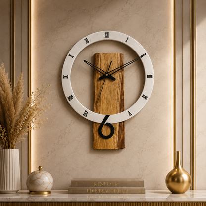 Modern Wooden Designer Wall Clock | Silent Decorative Wall Clock