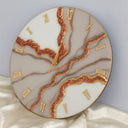 HBA0004 - Elegant Cream & Copper Geode Resin Wall Clock