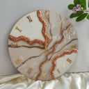 HBA0004 - Elegant Cream & Copper Geode Resin Wall Clock